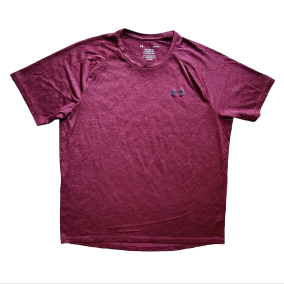 NWOT Under Armour Heathered Burgundy HeatGear Workout Top - Picture 1 of 4